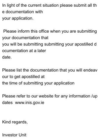 愛爾蘭移民4月份遞交的客戶可先遞交原始文件后補(bǔ)認(rèn)證文件 愛爾蘭移民4月份遞交的客戶可先遞交原始文件后補(bǔ)認(rèn)證文件